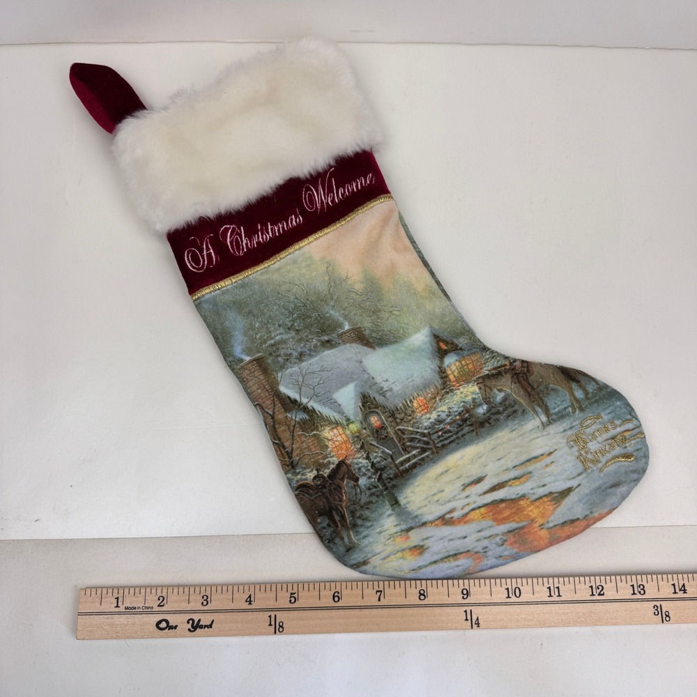 Vtg 2005 Thomas Kinkade Limited Treasures A Christmas Welcome Stocking Snow